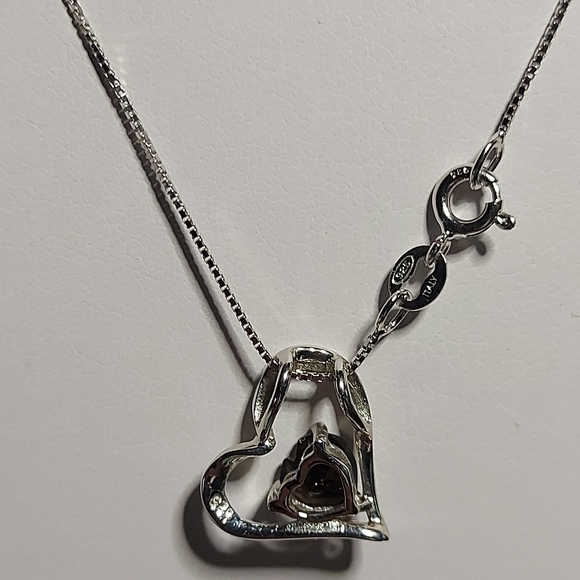 SMOKY QUARTZ HEART PENDANT NECKLACE 925SS - Picture 11 of 11